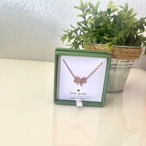 Kate spade Rose Gold Sparkling Bow Necklace